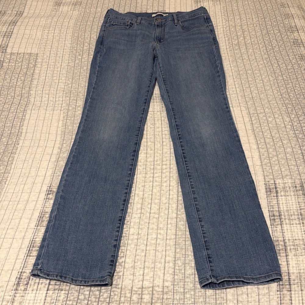 Lucky brand 505 straight leg low-rise size 10 blue jeans